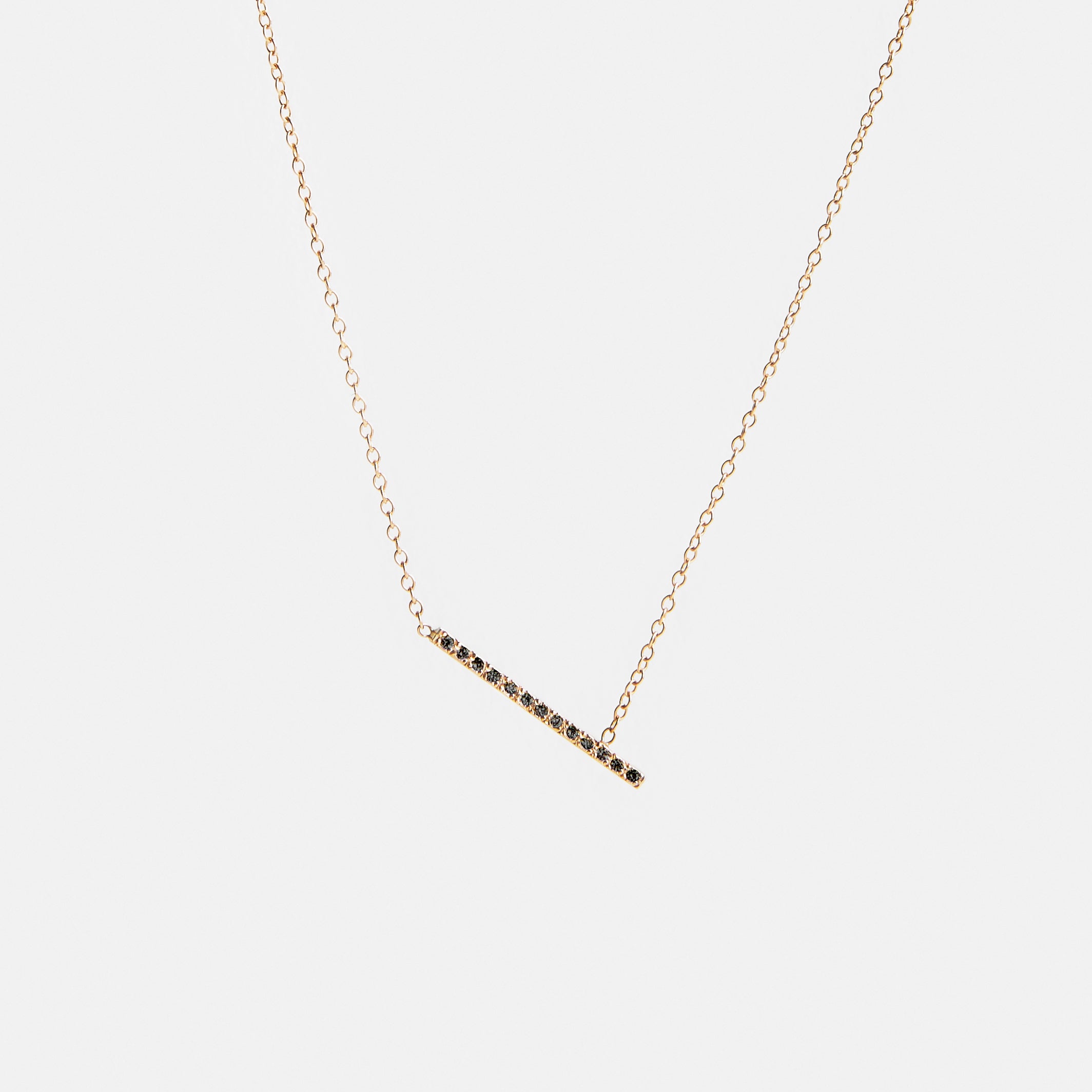 Tira Alternative Necklace in 14k Gold set with Black Diamonds By SHW Fine Jewelry NYC