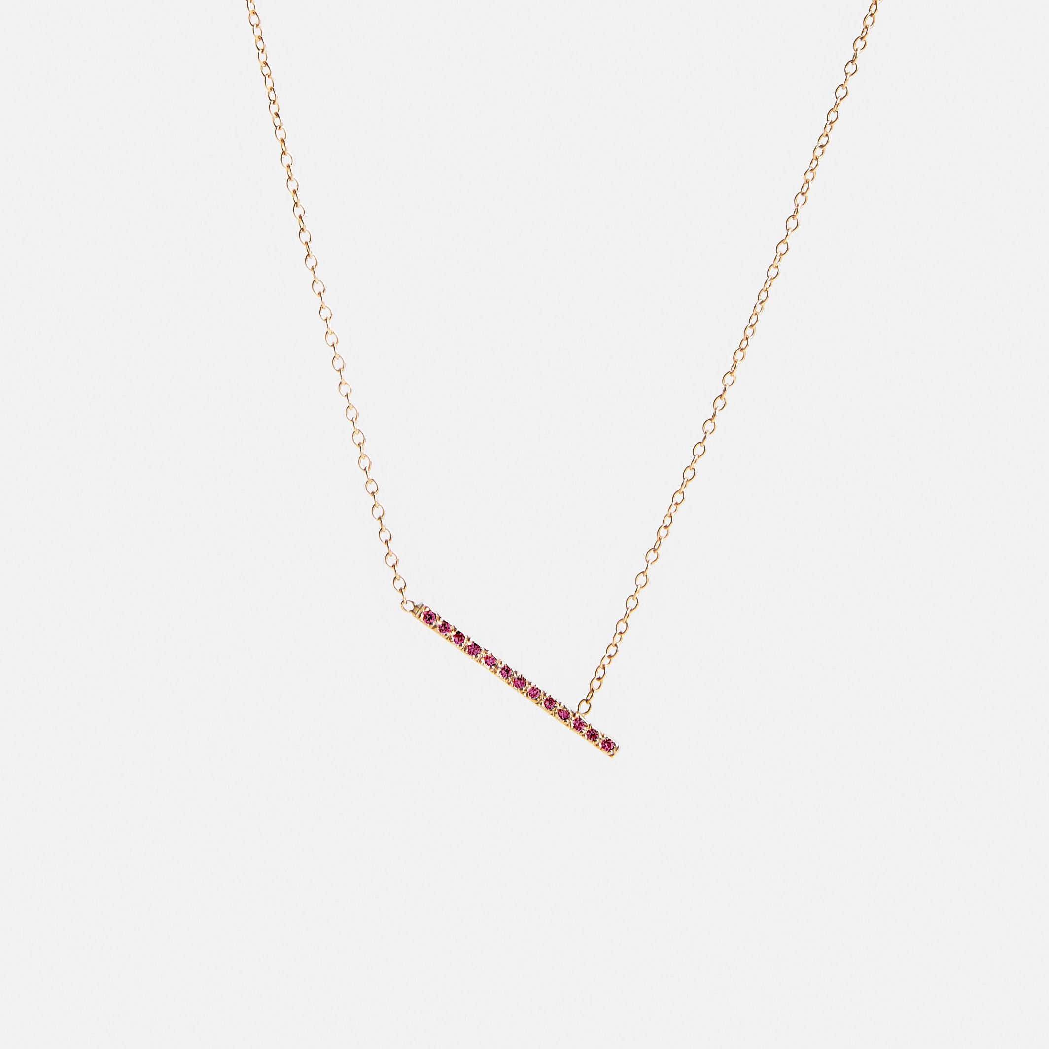 Tira Designer Necklace in 14k Gold set with Rubies By SHW Fine Jewelry NYC