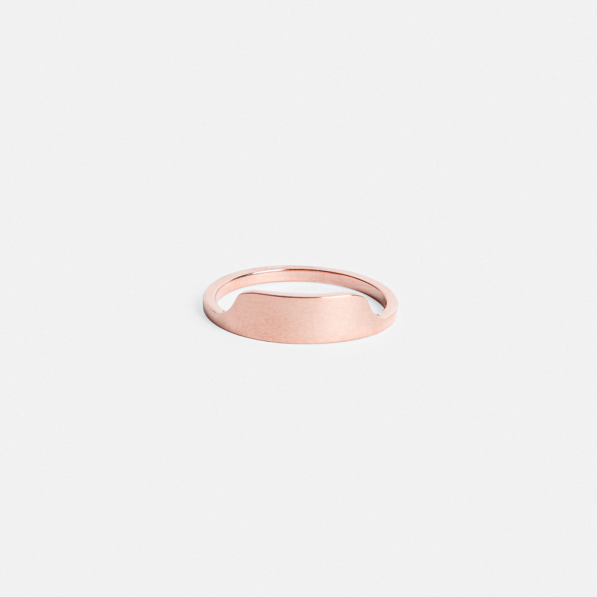 14k rose gold thin ring with minimal front detail