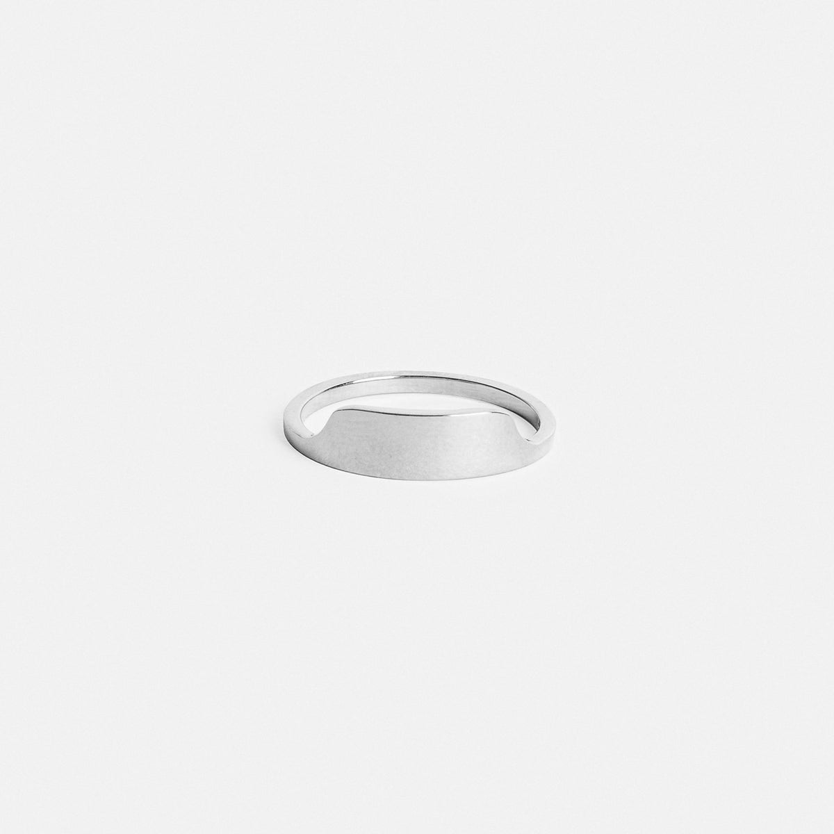 14k white gold delicate ring with clean profile