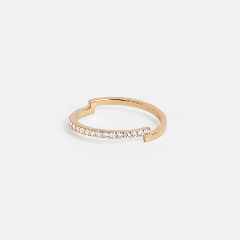 Cool looking Wedding Band for a unique stack in solid 14k, 18k gold by SHW best fine jewelry shop in downtown New York City near me