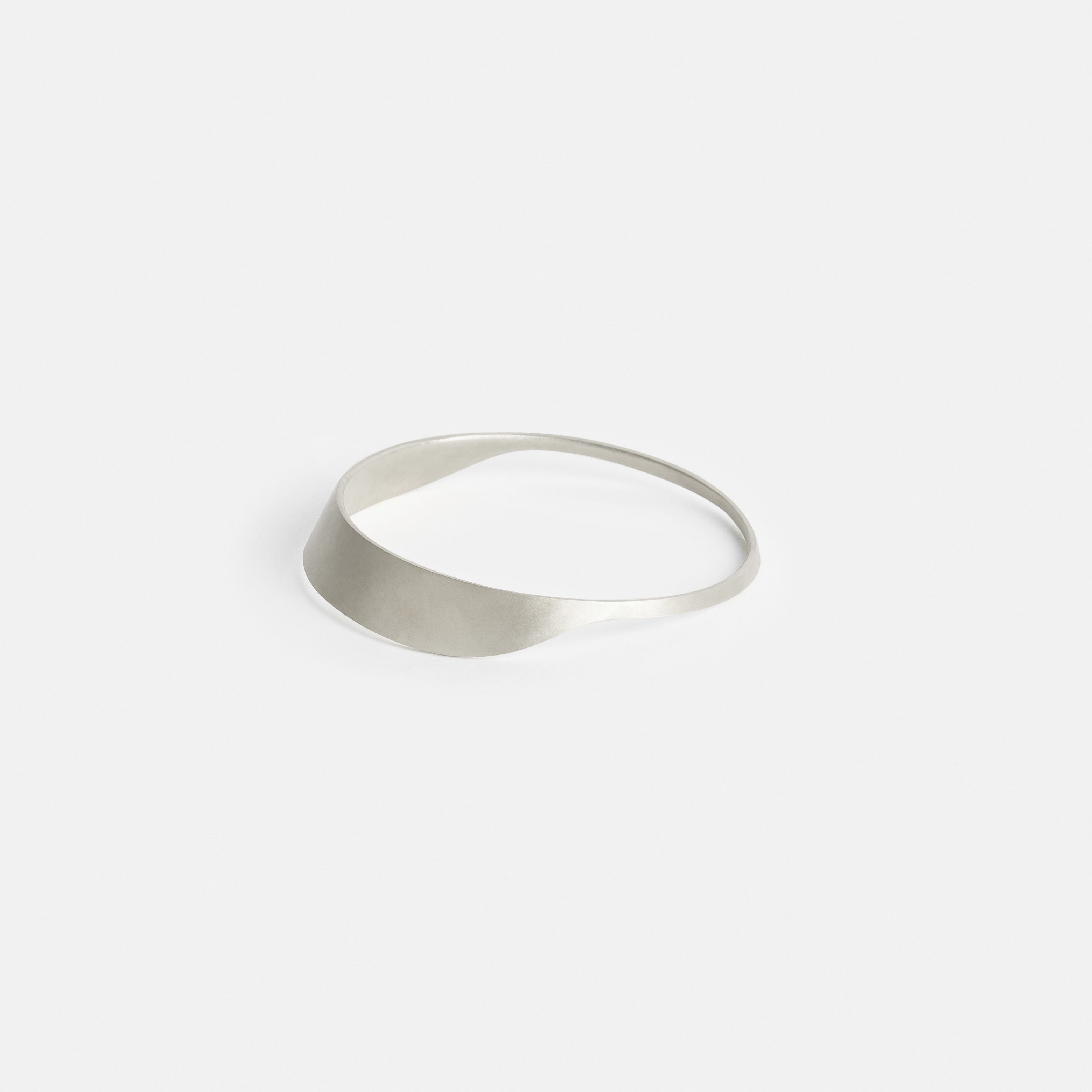 Arba Simple Bangle in White Brass By SHW Fine Jewelry NYC