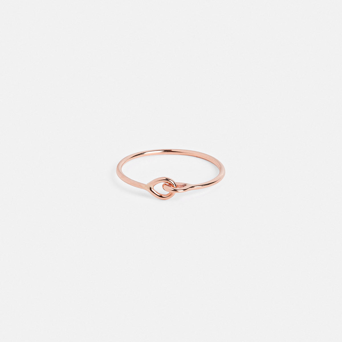 14k rose gold thin connecting ring with rounded profile