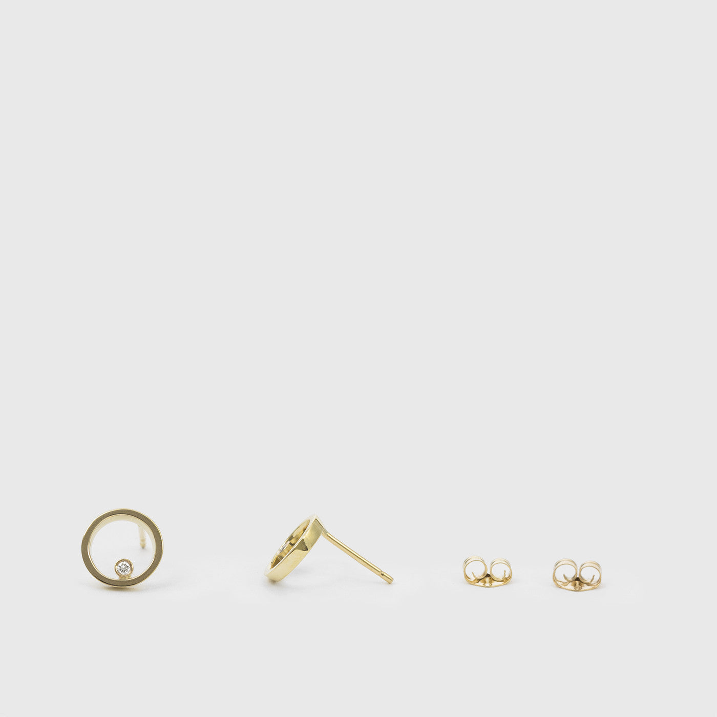 Ila Minimalist Earrings 14k Gold set with White Diamond By SHW Fine Jewelry NYC