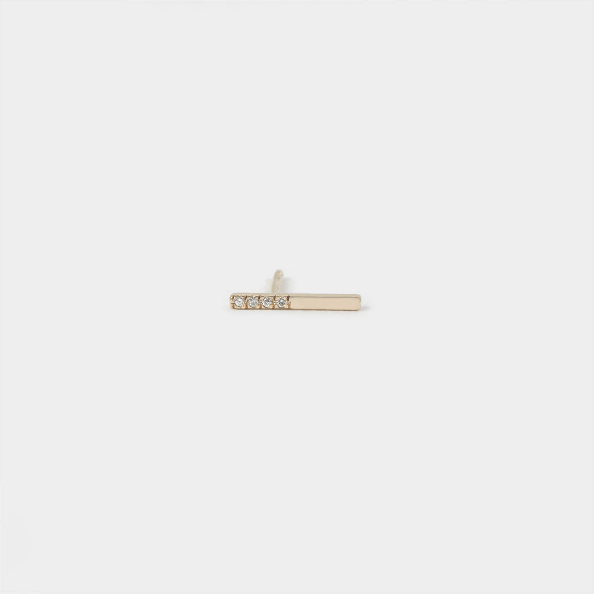 Iva Minimal Studs in 14k Gold set with White Diamonds By SHW Fine Jewelry NYC