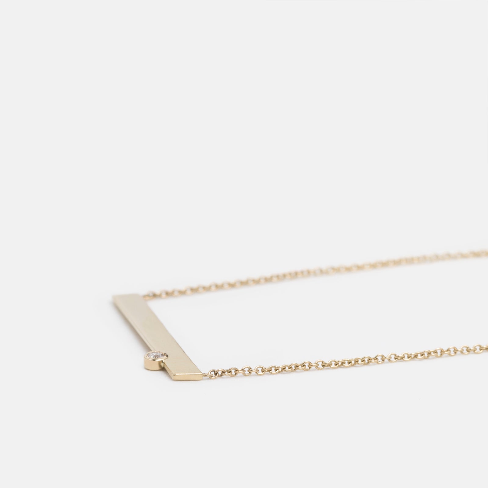 Lane Cool Necklace in 14k Gold set with White Diamond By SHW Fine Jewelry NYC